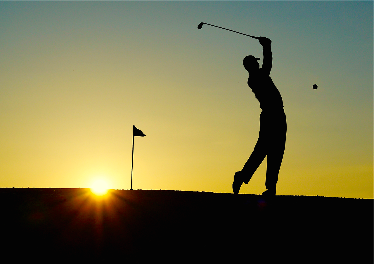 golf, golfed, sunset, sports, golfer, golf clubs, single hole flag, outdoor, man, human, fitness, active, elegant, golf, golf, golf, nature, golf, golf