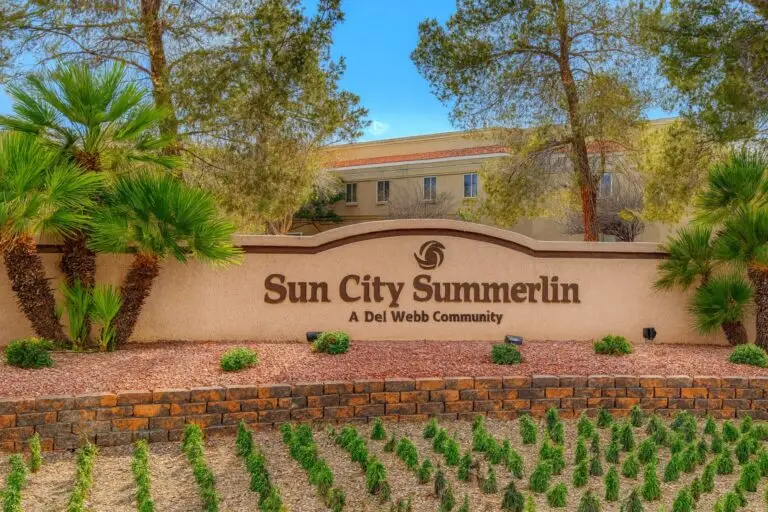 Sun City Summerlin entrance sign at the community entry point