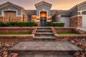 Aristocrat Floor Plan Home Exterior in Sun City Summerlin with Open Floor Plan