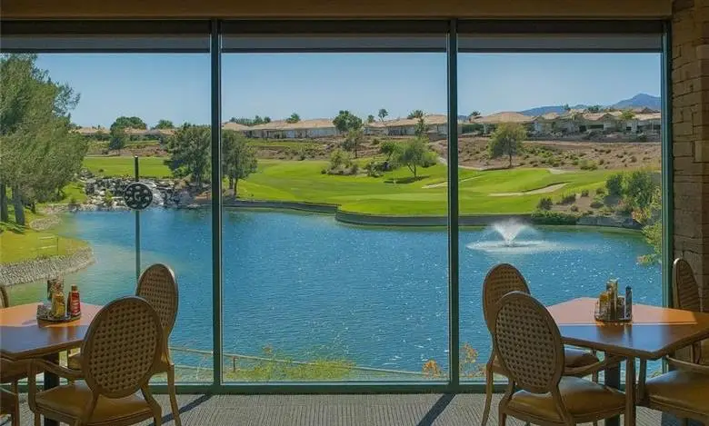Sun City Summerlin golf and lake View from restaurant